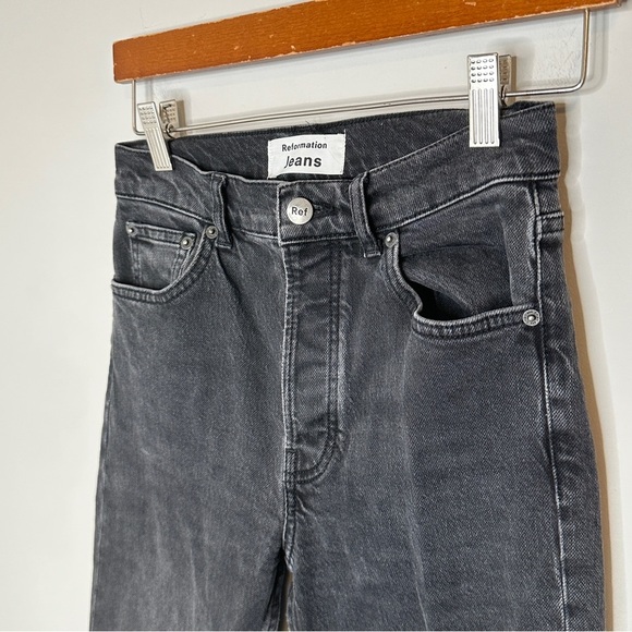 Reformation Black Skinny‎ Jeans Classic Fit size 25 Button Fly EUC - Picture 7 of 12